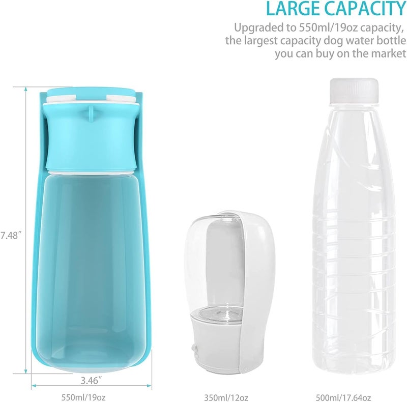 SOICTA Portable Dog Small Animals Water Bottle for Walking 19 OZ or 12 OZ Pet Water Bottles for Puppy Medium Large Dogs Little Animals Water Dispenser Dog Small Animals Water Bowl (19OZ Blue) - Image 3